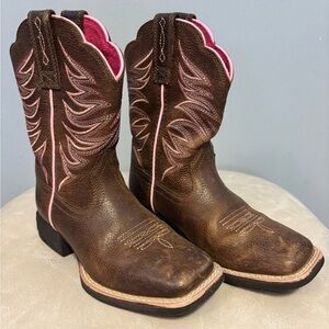 Ariat Kids Brown and Pink Boots